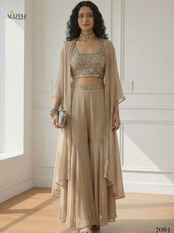 Stylish Alizeh 7062 To 7065 Georgette With Stylish Wear Top Bottom And Dupatta Wholesale 2026