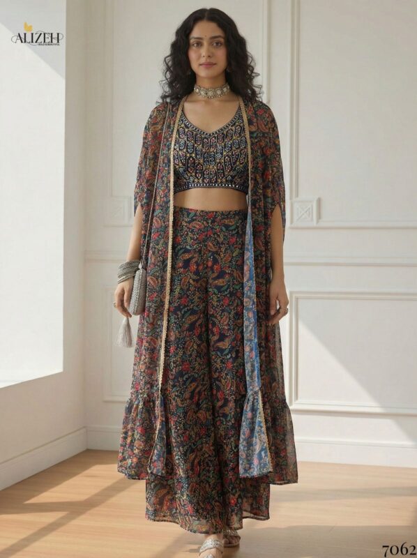 Stylish Alizeh 7062 To 7065 Georgette With Stylish Wear Top Bottom And Dupatta Wholesale 2026