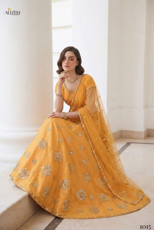 Buy Alizeh Mirror Maze Silk Embroidery Mirror Work Lehenga Choli Collection Wholesale 2026