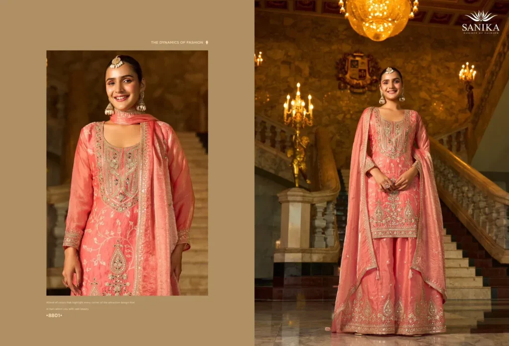 Stylish Sanika Ikatra Frendy Silk With Embroidered Work Top Bottom And Dupatta Collection Wholesale 2026