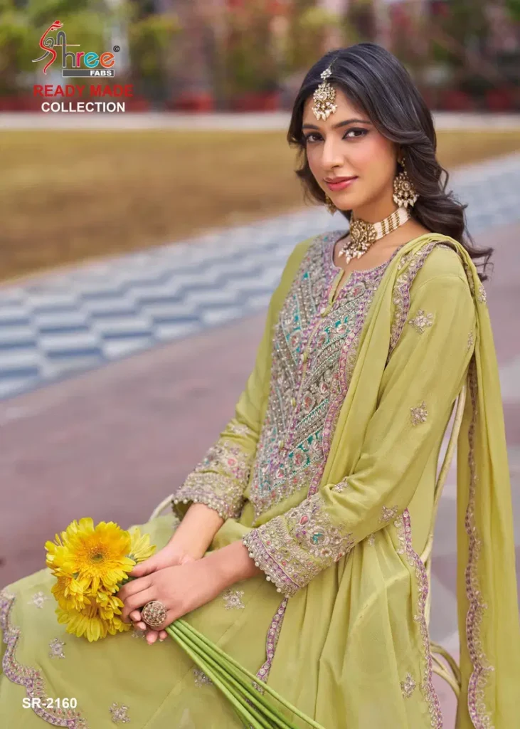Stylish Shree Sr 2160 A To D Chinon Silk With Work Pakistani Salwar Kameez Wholesale 2026