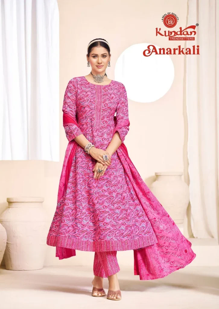 Latest Kundan Anarkali Vol 1 Cotton Anarkali Style Kurti Pant With Dupatta Wholesale 2026