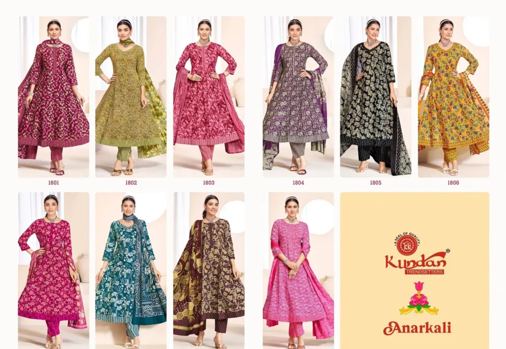 Latest Kundan Anarkali Vol 1 Cotton Anarkali Style Kurti Pant With Dupatta Wholesale 2026