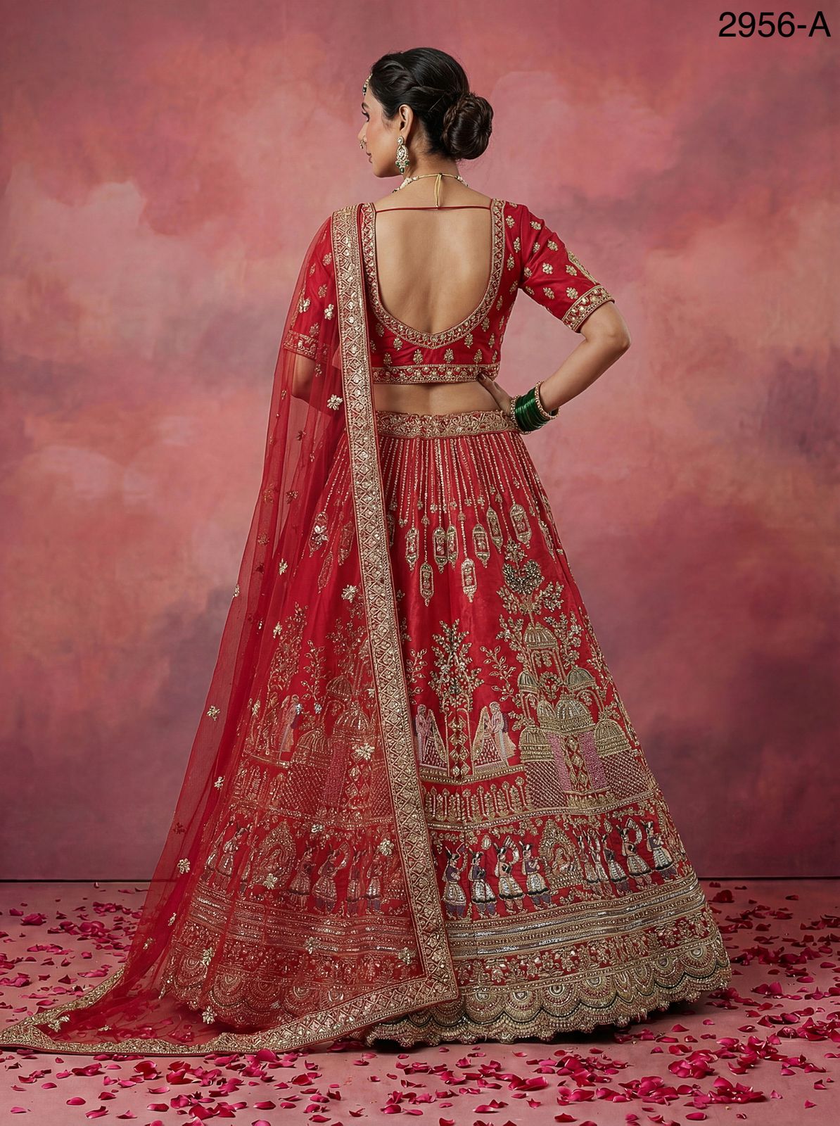 Stylish Anjani 2956 Double Dupatta Combine Flair Bridal lehenga in Barrat style work Lehenag Choli Collection Wholesale 2026