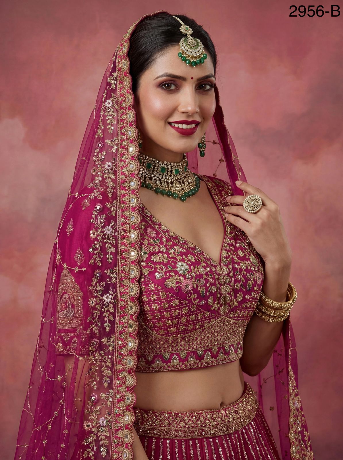Stylish Anjani 2956 Double Dupatta Combine Flair Bridal lehenga in Barrat style work Lehenag Choli Collection Wholesale 2026