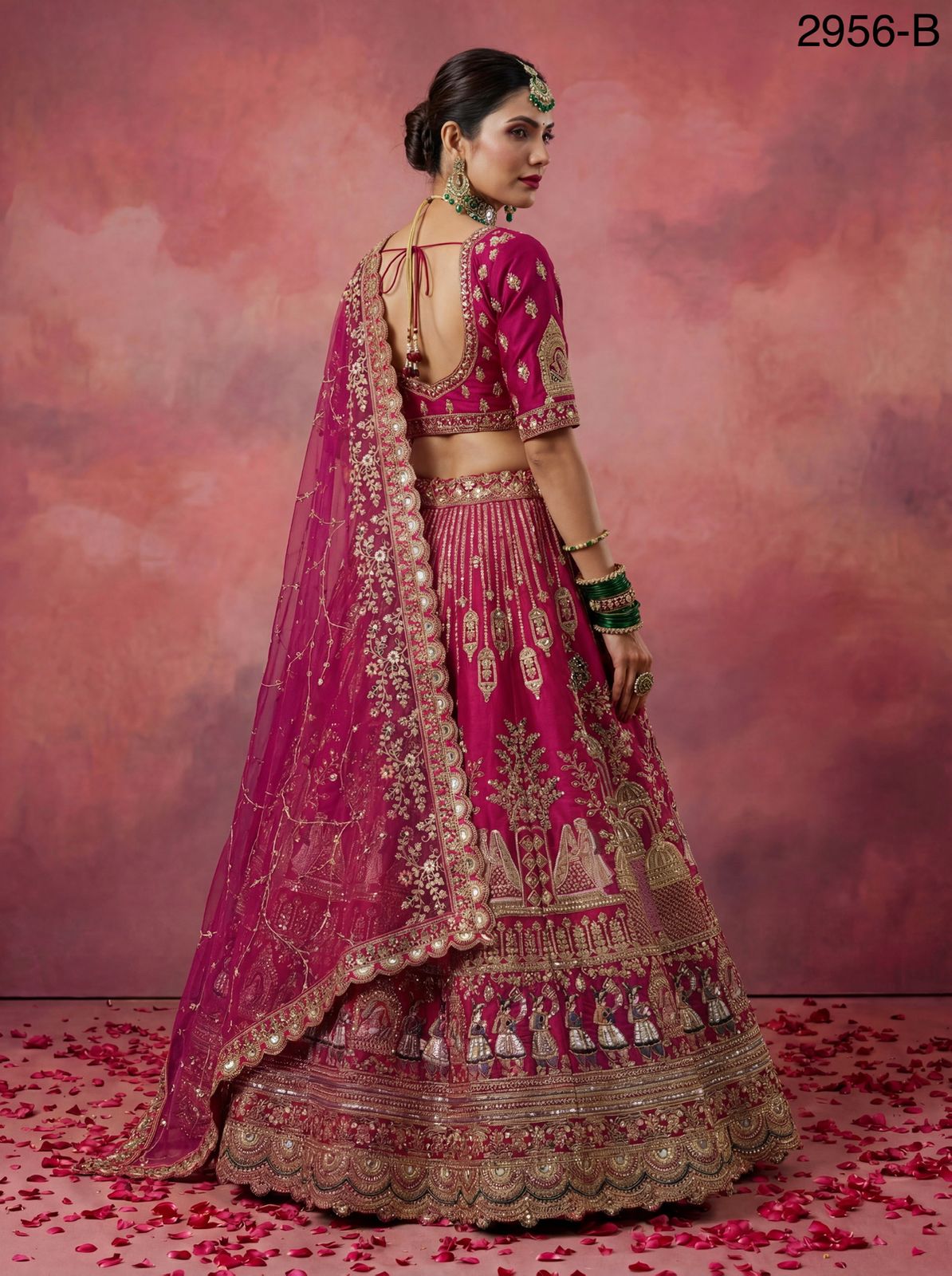 Stylish Anjani 2956 Double Dupatta Combine Flair Bridal lehenga in Barrat style work Lehenag Choli Collection Wholesale 2026