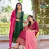 Blue Hills Nandini Rayon Foil Print Anarkali Gown With Dupatta Wholesale