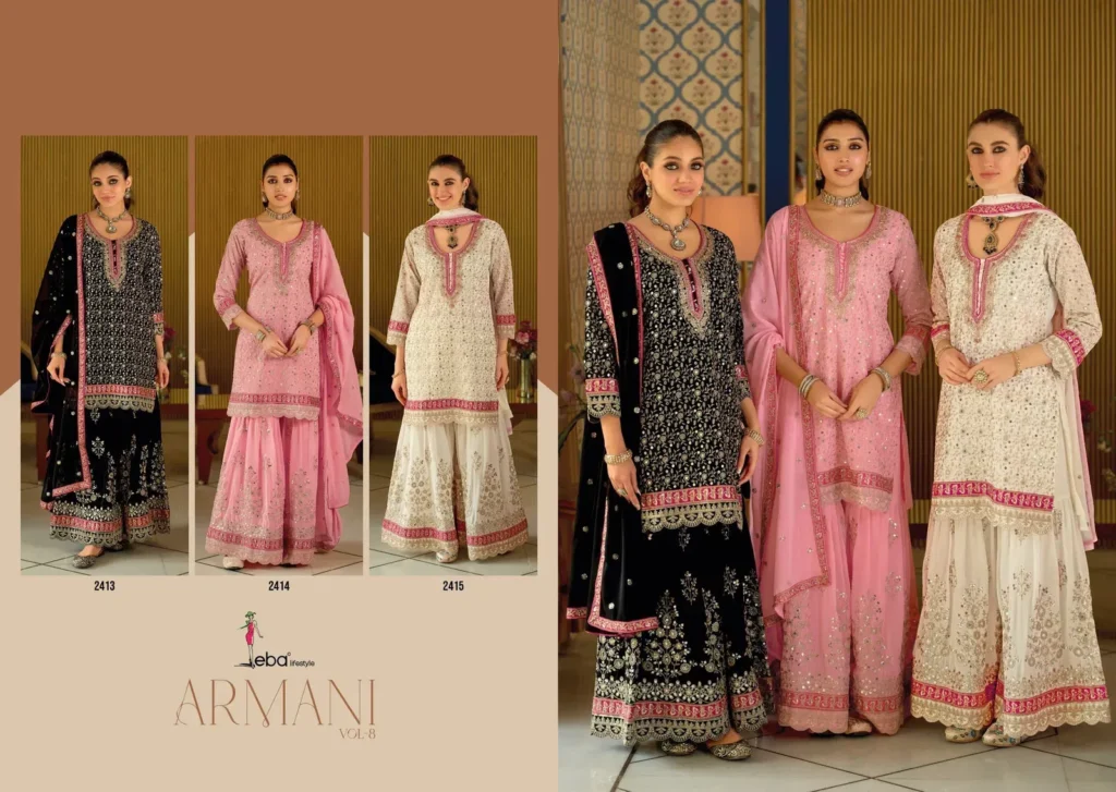 Latest Eba Armani Vol 8 Georgette With Work Designer Salwar Kameez Wholesale 2026