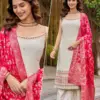 Naisha K 627 Jacqaurd With Work Sleeveless Kurti Plazzo And Dupatta Wholesale