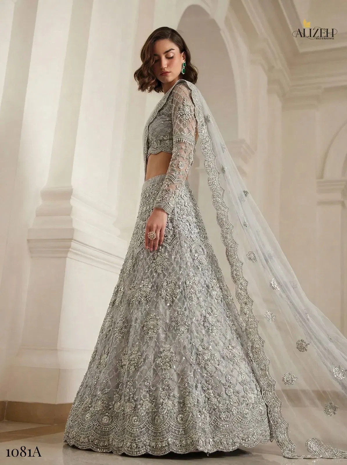 Launching Alizeh Bridal Heritage Colours 1081 Butterfly Net Designer Lehenga Choli Wholesale 2026