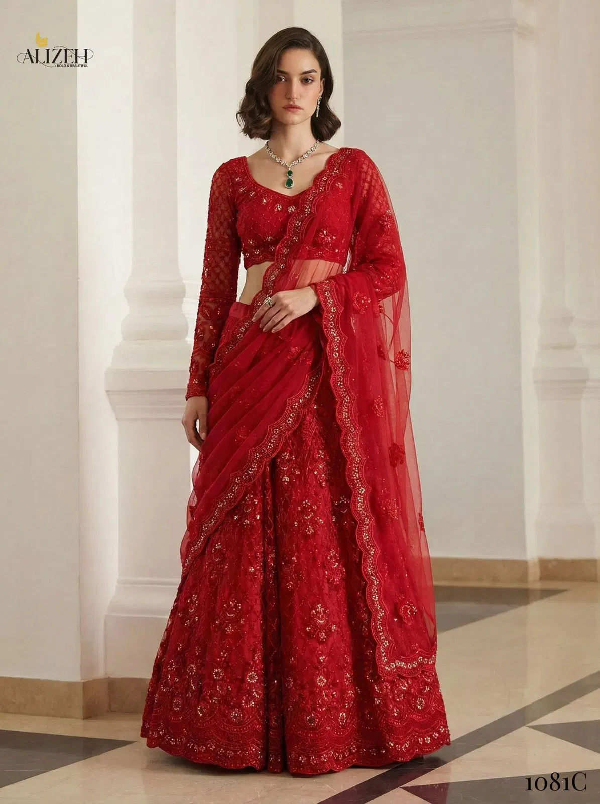 Launching Alizeh Bridal Heritage Colours 1081 Butterfly Net Designer Lehenga Choli Wholesale 2026