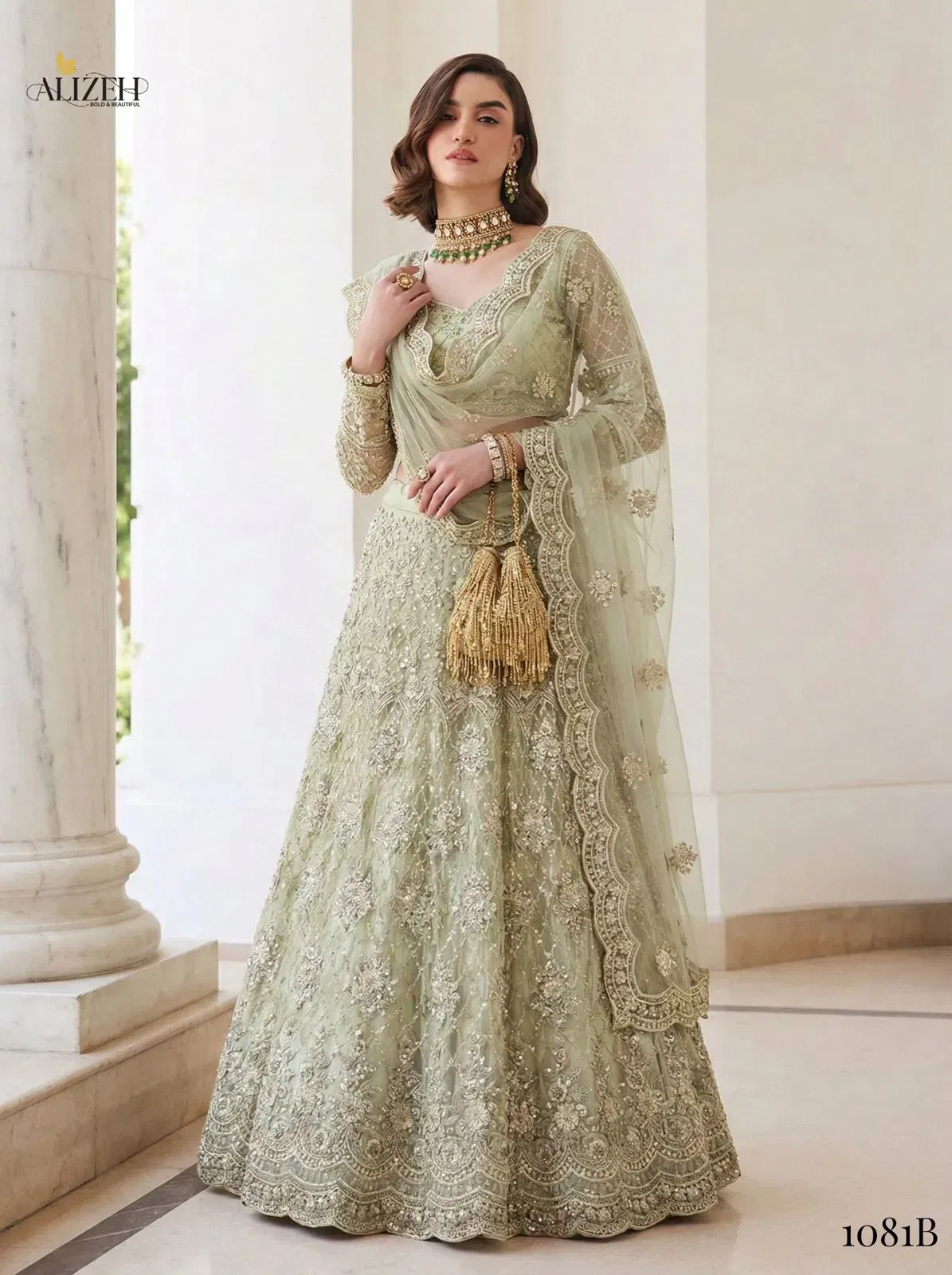 Launching Alizeh Bridal Heritage Colours 1081 Butterfly Net Designer Lehenga Choli Wholesale 2026