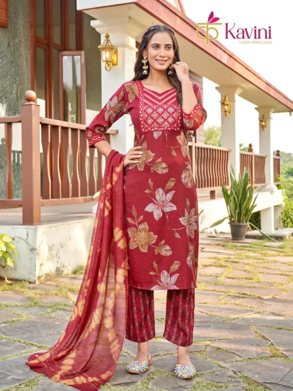 Stylish Kavini Sonam Vol 1 Capsule Foil Print Straight Cut Kurti Bottom With Dupatta Wholesale 2026