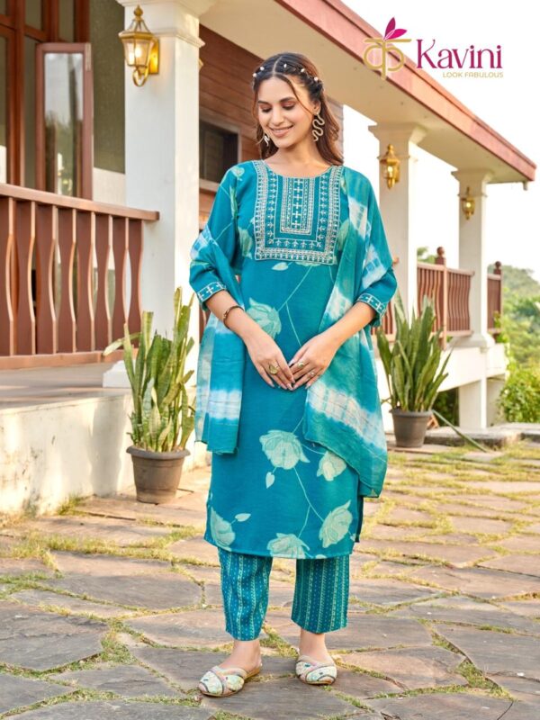 Stylish Kavini Sonam Vol 1 Capsule Foil Print Straight Cut Kurti Bottom With Dupatta Wholesale 2026