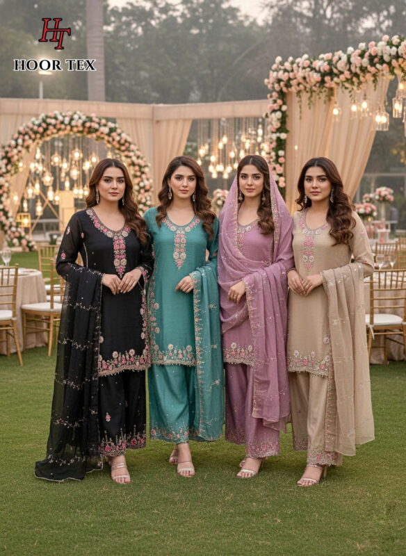 Buy Hoor Tex HF 456 A to D Chinon Pakistani Suit Collection Wholesale 2026