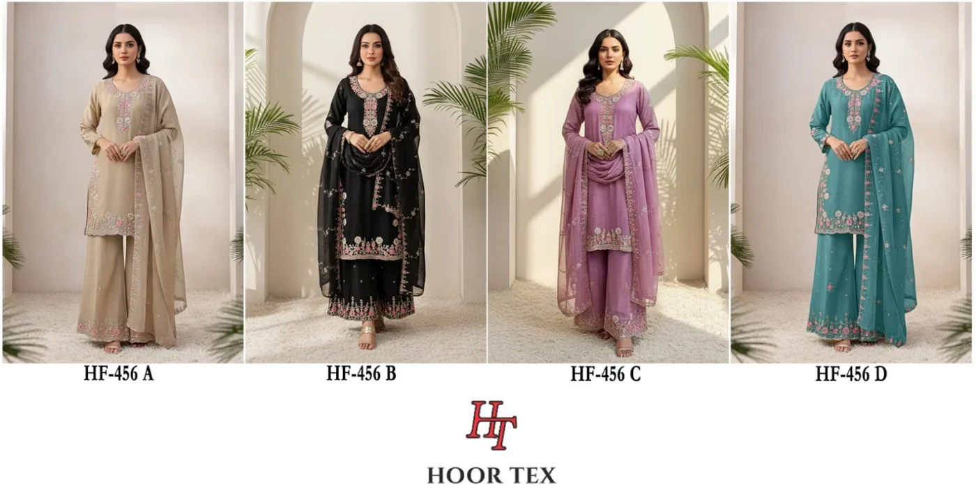 Buy Hoor Tex HF 456 A to D Chinon Pakistani Suit Collection Wholesale 2026