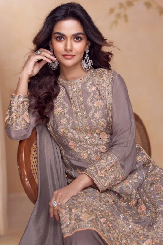 Beautiful Gulkayra Nazakat Chinon With Embroidery Work Top Bottom And Dupatta Wholesale 2026
