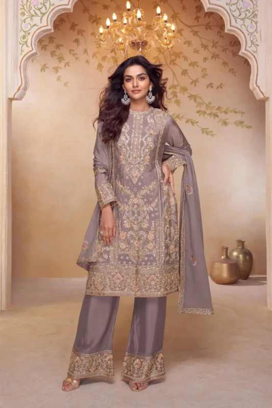 Beautiful Gulkayra Nazakat Chinon With Embroidery Work Top Bottom And Dupatta Wholesale 2026