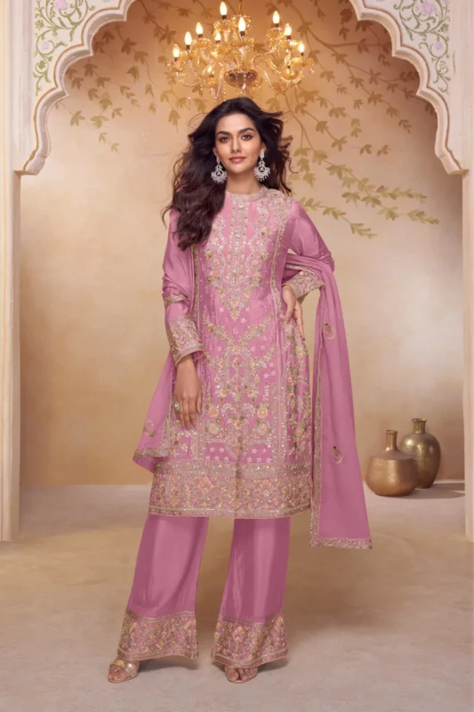 Beautiful Gulkayra Nazakat Chinon With Embroidery Work Top Bottom And Dupatta Wholesale 2026