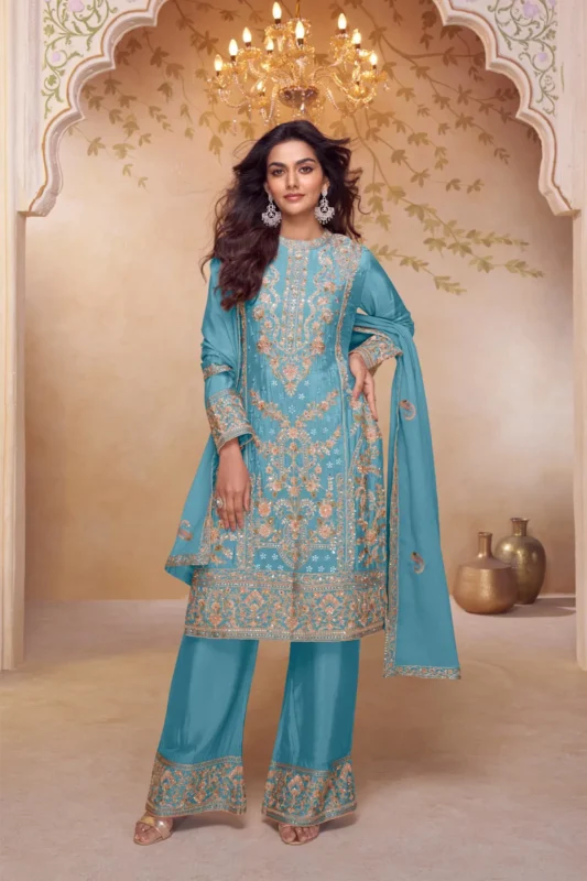 Beautiful Gulkayra Nazakat Chinon With Embroidery Work Top Bottom And Dupatta Wholesale 2026
