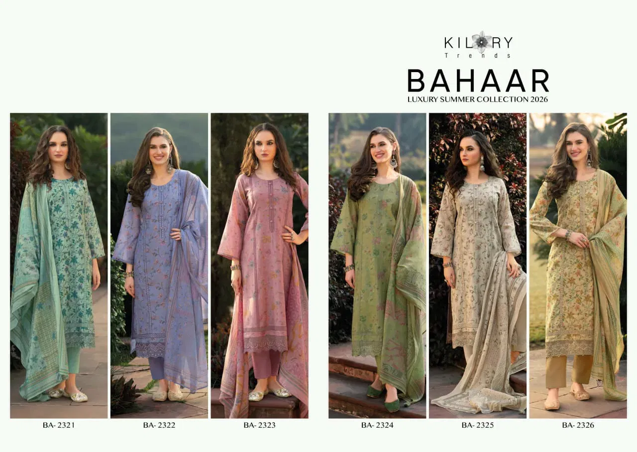 Beautiful Kilory Bahaar Chanderi Digital Foil Print With Work Salwar Kameez Wholesale 2026