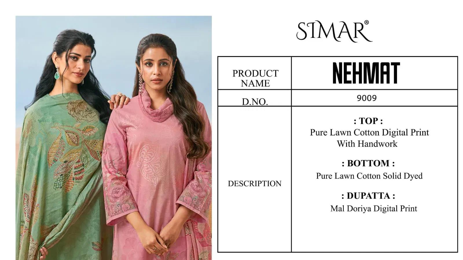 Beautiful Glossy Simar Nehmat Lawn Cotton Digital Print With Work Salwar Kameez Wholesale 2026