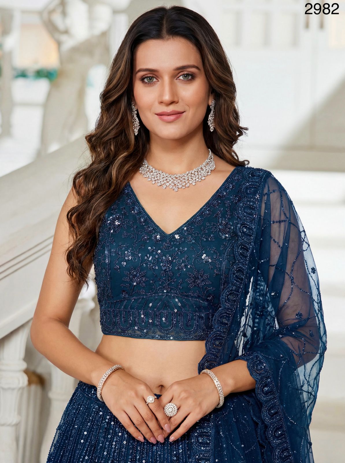 Launching Anjani 2982 Blue Designer Lehenga Choli in Handwork Collection Wholesale 2026