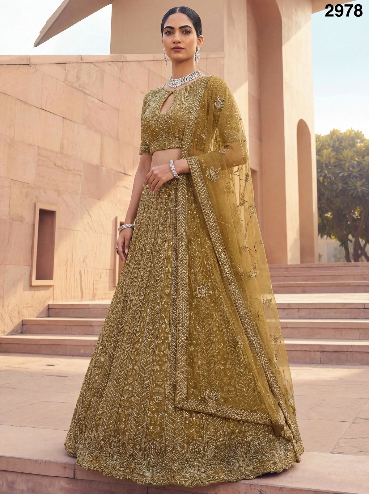 Buy Anjani 2978 Alluring Designer Golden Lehenga Choli Collection Wholesale 2026