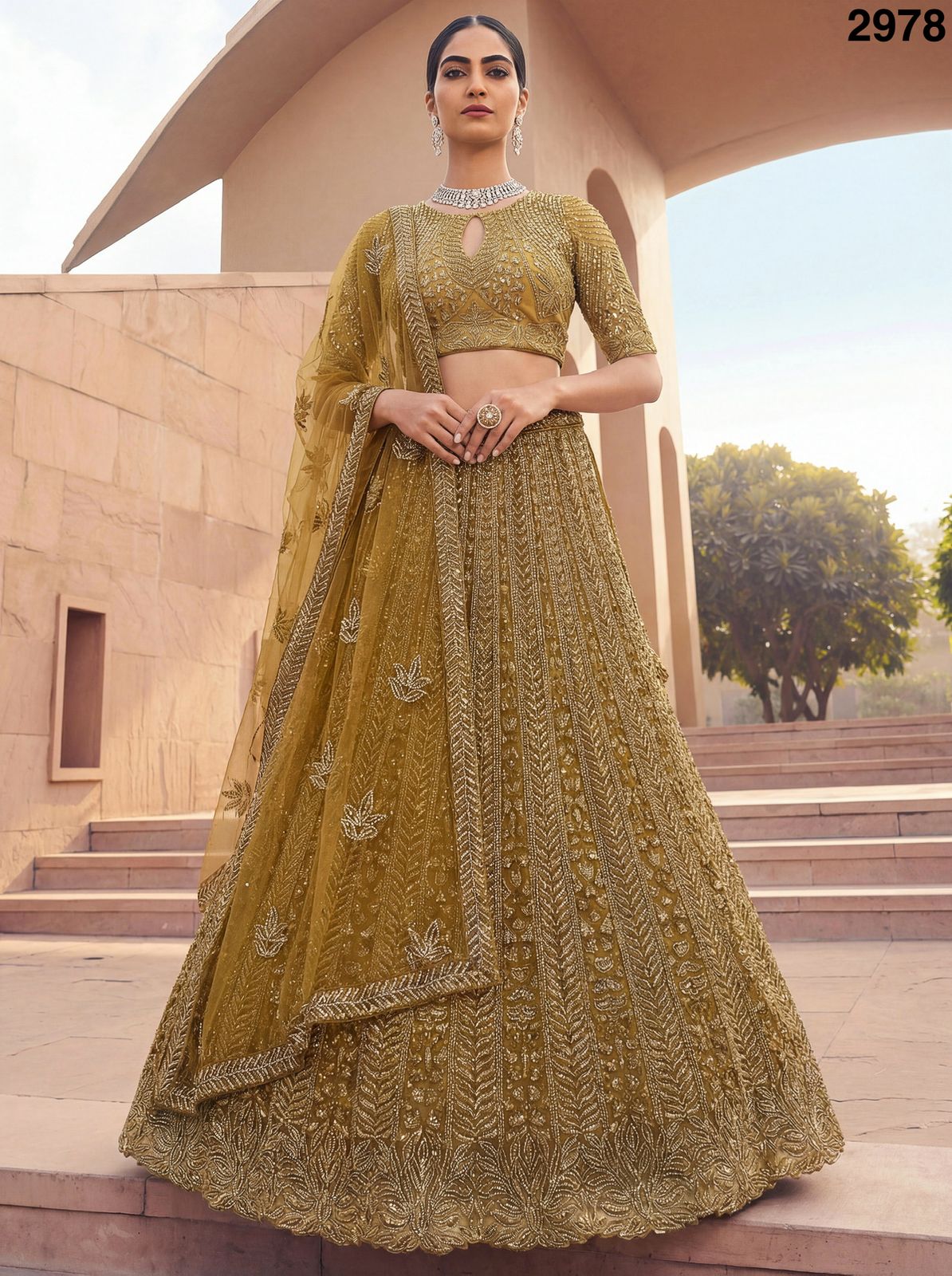 Buy Anjani 2978 Alluring Designer Golden Lehenga Choli Collection Wholesale 2026