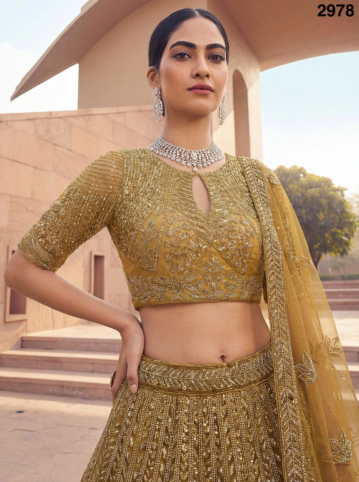 Buy Anjani 2978 Alluring Designer Golden Lehenga Choli Collection Wholesale 2026