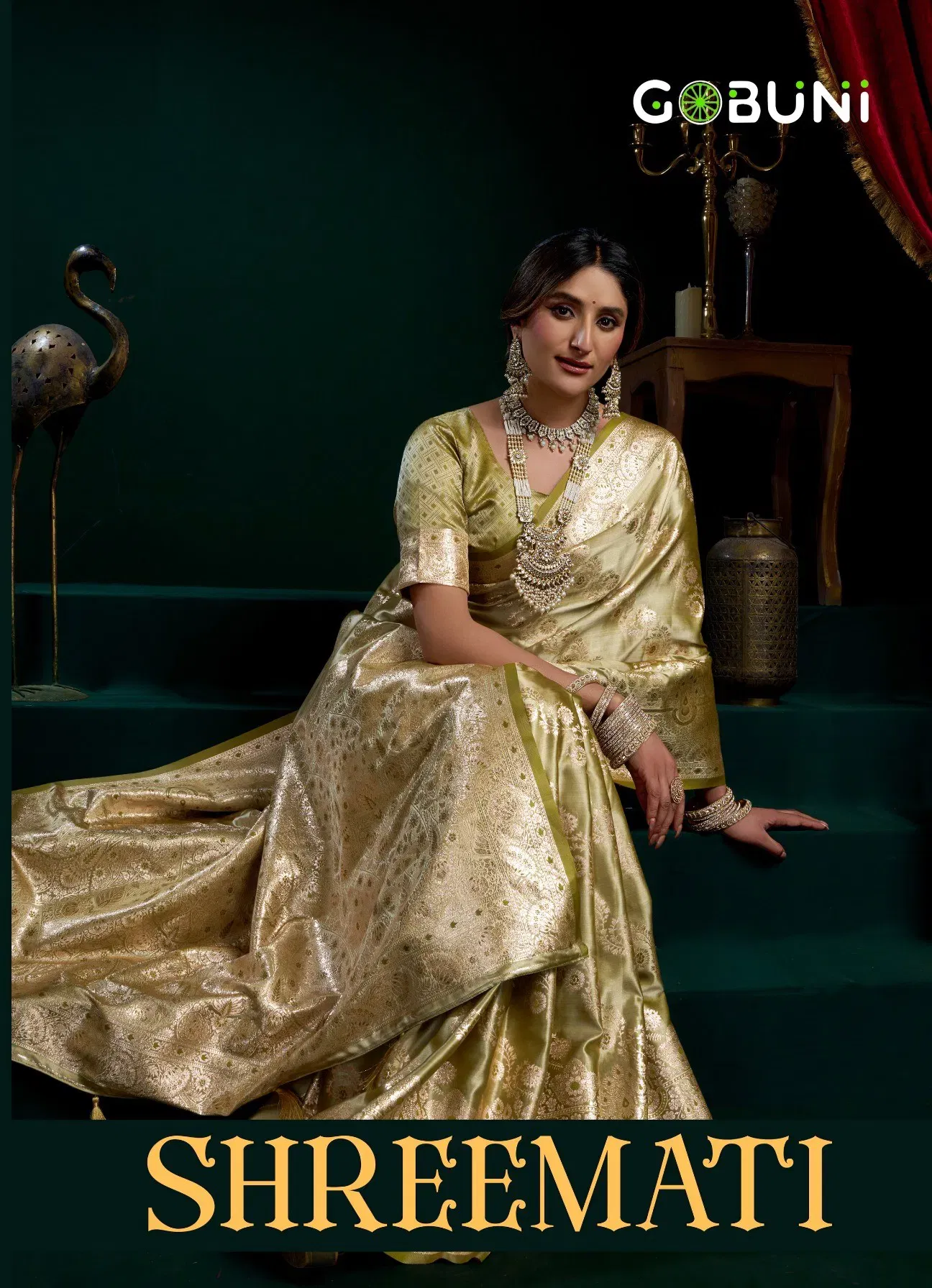 Gobuni Shreemati Satin Silk Fancy Pumpum Pallu Saree Collection Wholesale