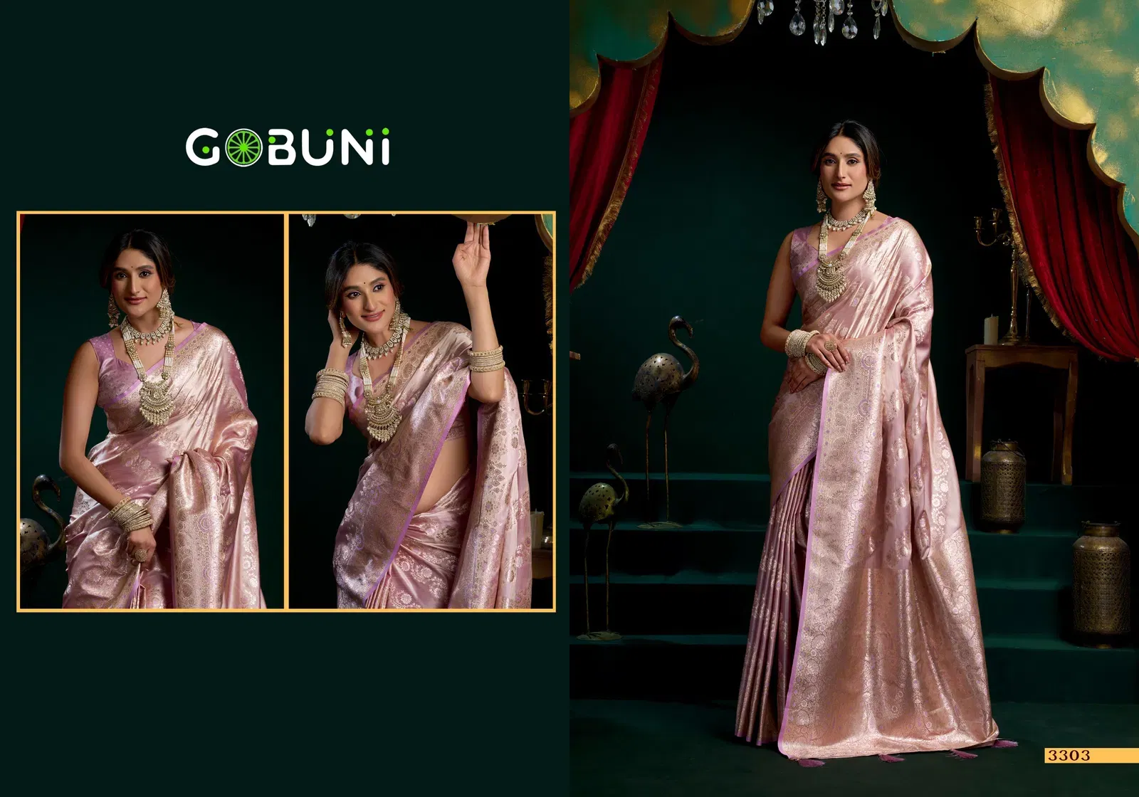 Stylish Gobuni Shreemati Satin Silk Fancy Pumpum Pallu Saree Collection Wholesale 2026