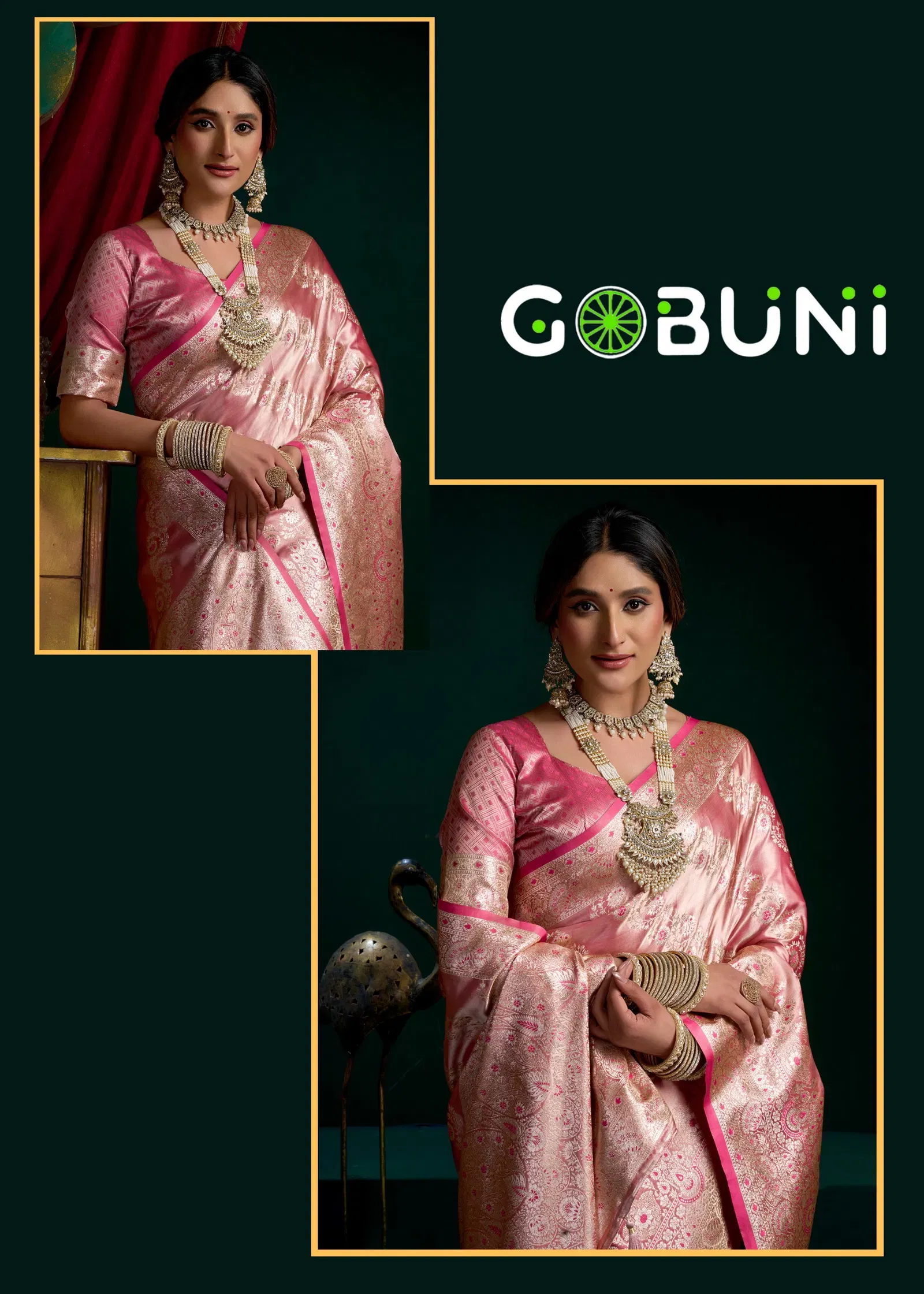 Stylish Gobuni Shreemati Satin Silk Fancy Pumpum Pallu Saree Collection Wholesale 2026