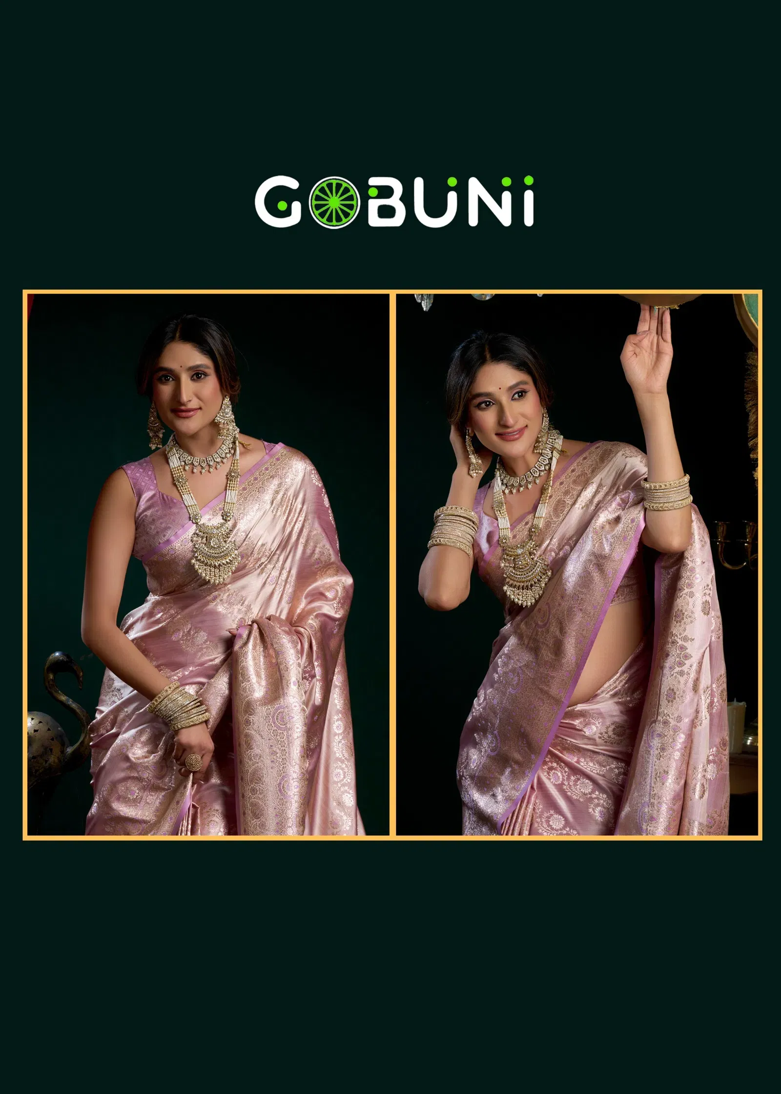 Stylish Gobuni Shreemati Satin Silk Fancy Pumpum Pallu Saree Collection Wholesale 2026