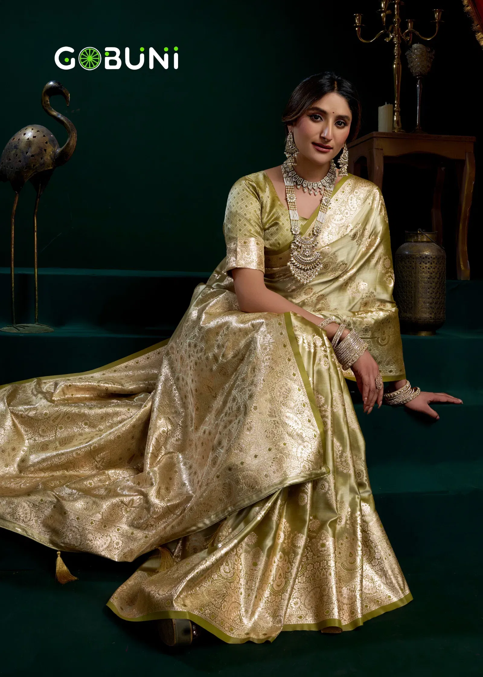 Stylish Gobuni Shreemati Satin Silk Fancy Pumpum Pallu Saree Collection Wholesale 2026