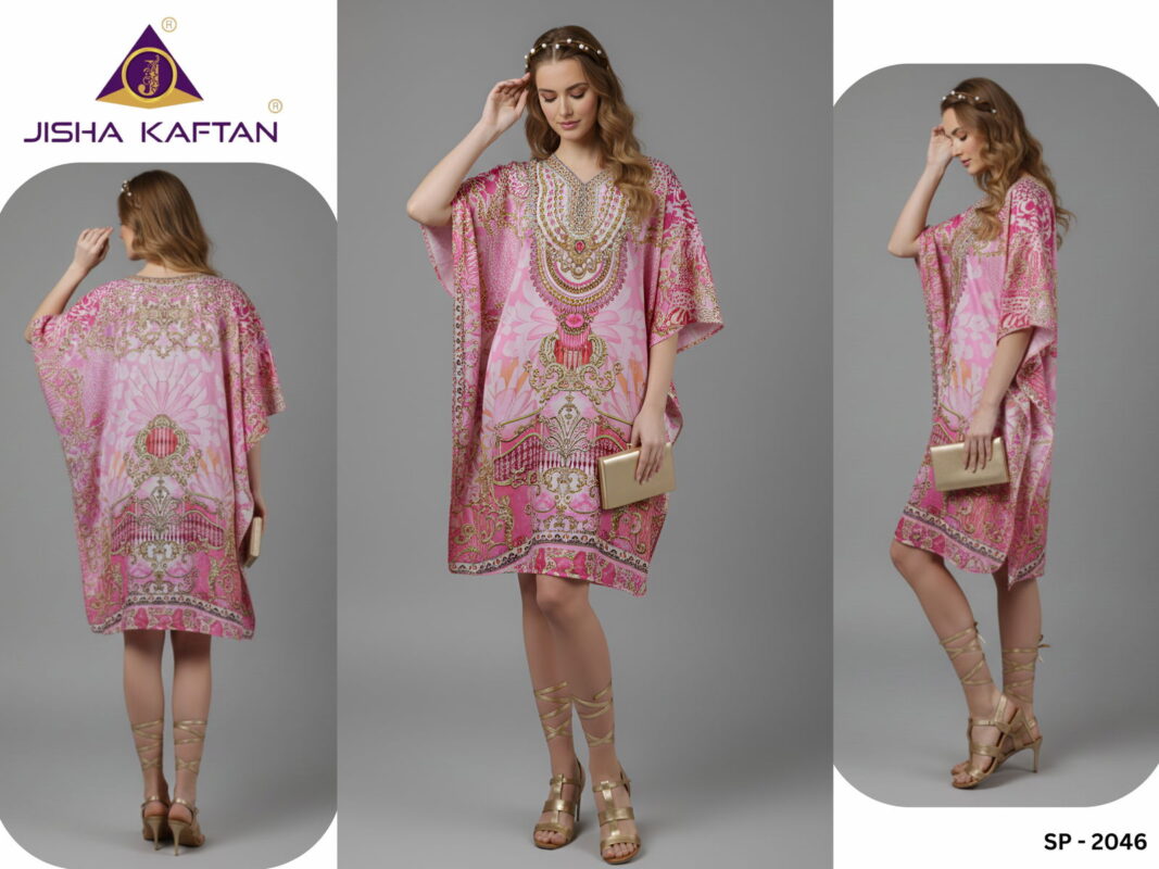 Launching Jisha Kaftan Silk Poncho Vol 6 Feather Silk Digital Printed Kaftans Wholesale 2026