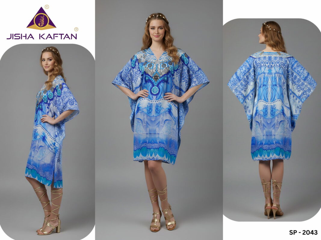Launching Jisha Kaftan Silk Poncho Vol 6 Feather Silk Digital Printed Kaftans Wholesale 2026
