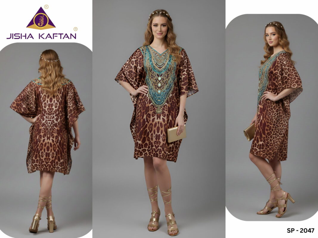 Launching Jisha Kaftan Silk Poncho Vol 6 Feather Silk Digital Printed Kaftans Wholesale 2026