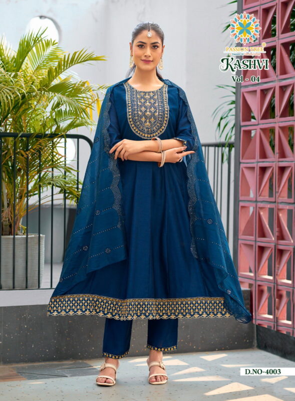 Latest Kashvi Vol 4 By Passion Tree Vichitra Silk With Work Top Bottom And Dupatta Collection Wholesale 2026