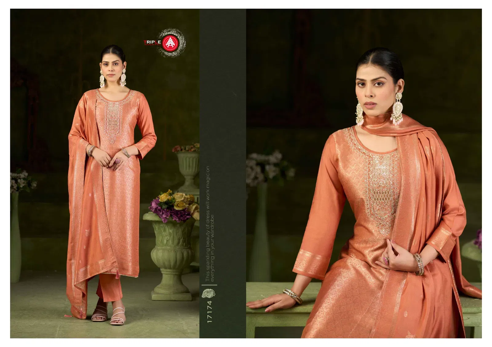 Buy Triple Aaa Debotri Vol 3 Maslin Jacquard With Work Dress Material Collection Wholesale 2026