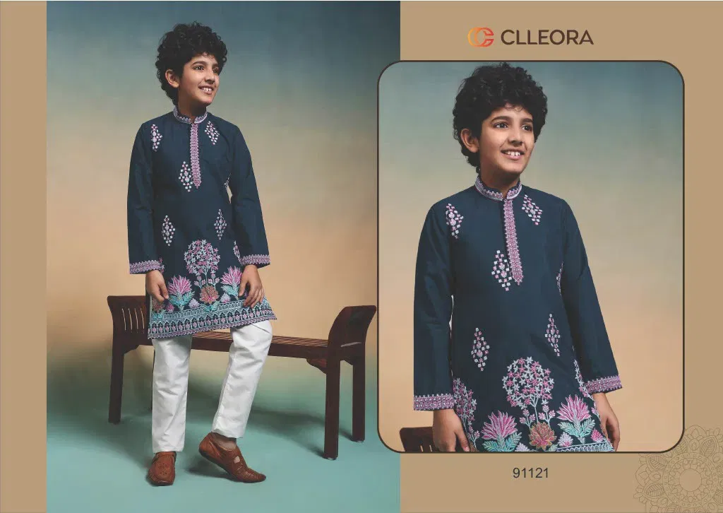Latest Clleora Tradi Kidz Viscose Silk Thread Work Kurta And Pant Collection Wholesale 2026
