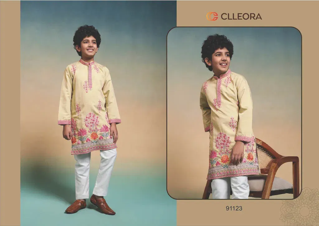Latest Clleora Tradi Kidz Viscose Silk Thread Work Kurta And Pant Collection Wholesale 2026