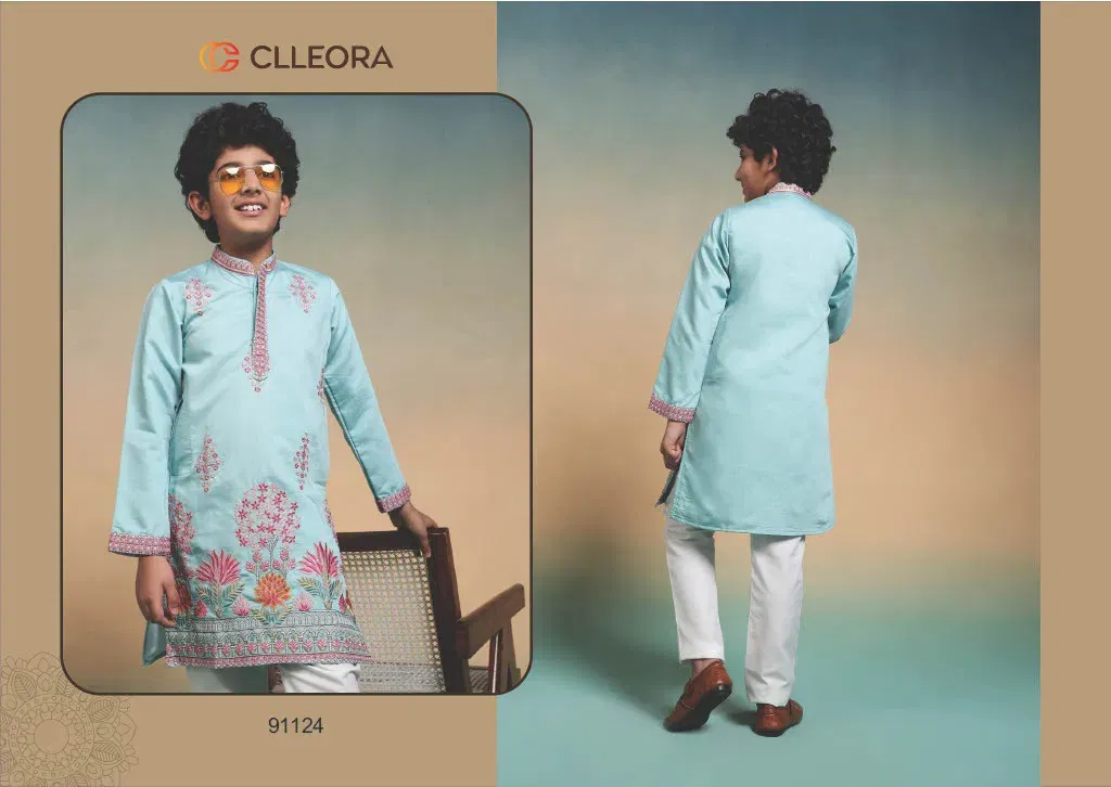 Latest Clleora Tradi Kidz Viscose Silk Thread Work Kurta And Pant Collection Wholesale 2026