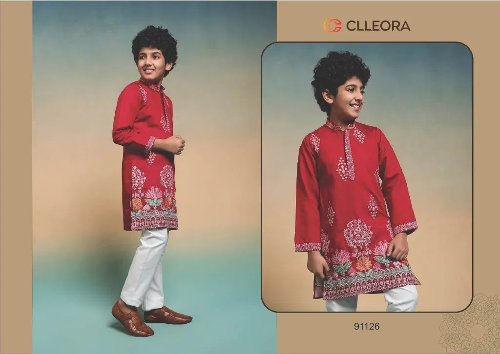 Latest Clleora Tradi Kidz Viscose Silk Thread Work Kurta And Pant Collection Wholesale 2026