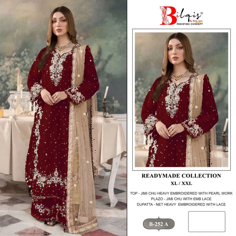 Buy Bilqis B 252 A To D Readymade Jimmy Choo Embroidered Pakistani Suits Collection Wholesale 2026