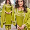 Naisha K 646 Roman Glass With Work Kurti Pant And Dupatta Collection Wholesale