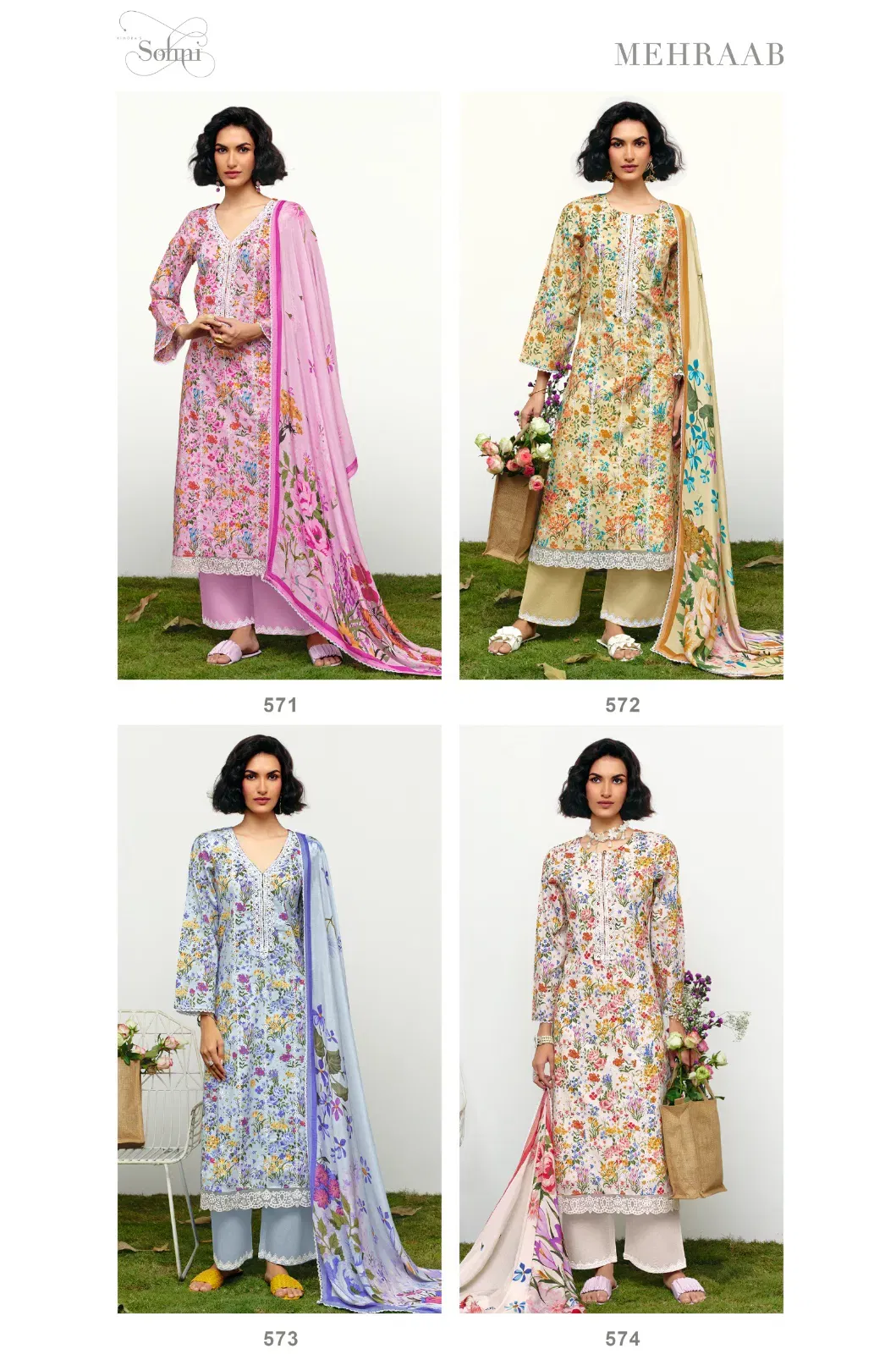 Beautiful Kimora Sohni Mehraab Lawn Cotton Digital Print With Work Salwar Kameez Collection Wholesale 2026