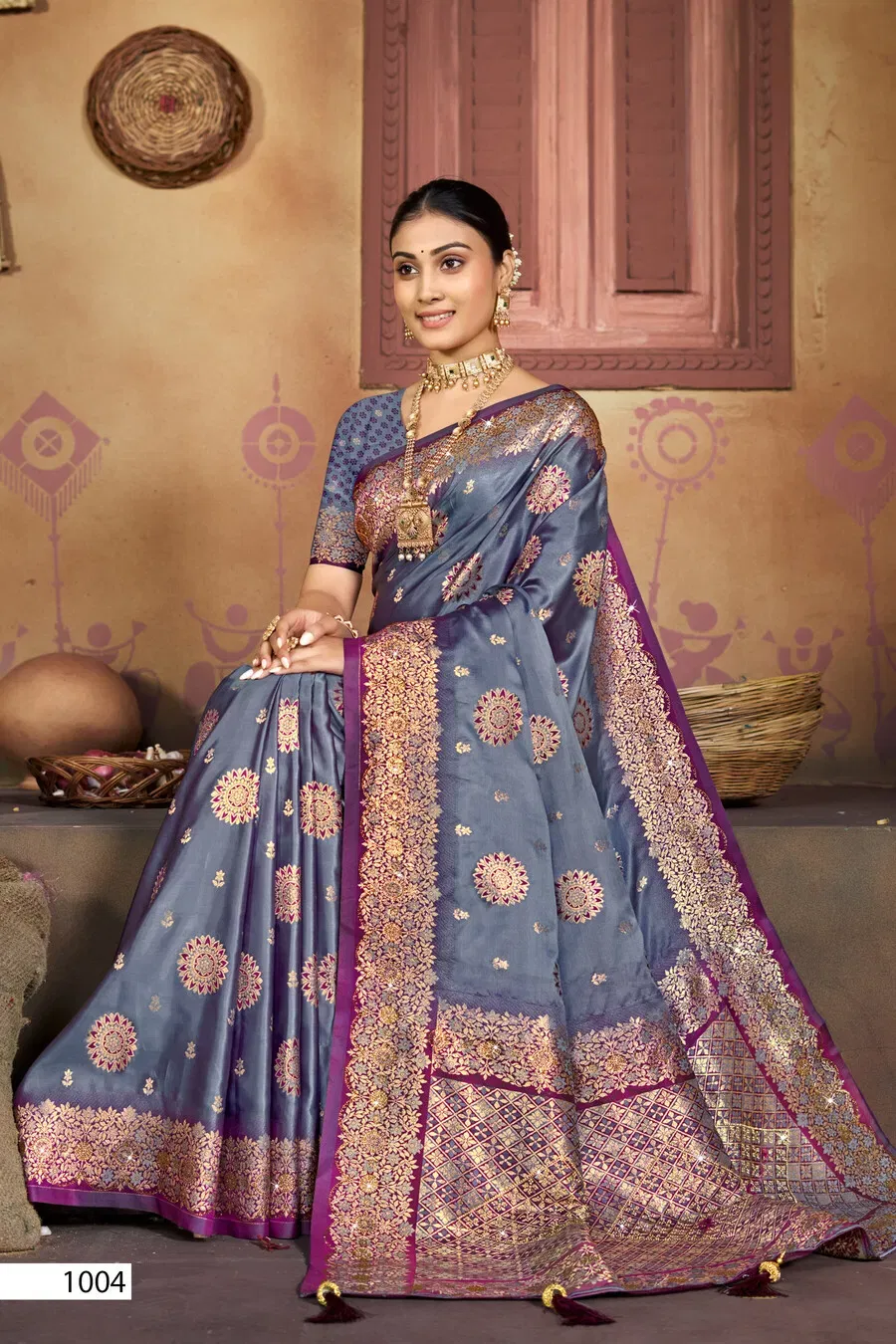 Latest Saroj Sandalwood Satin Saroski Vol 1 Rich Pallu Silk Saree Collection Wholesale 2026