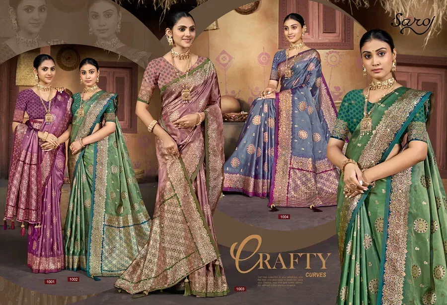 Latest Saroj Sandalwood Satin Saroski Vol 1 Rich Pallu Silk Saree Collection Wholesale 2026
