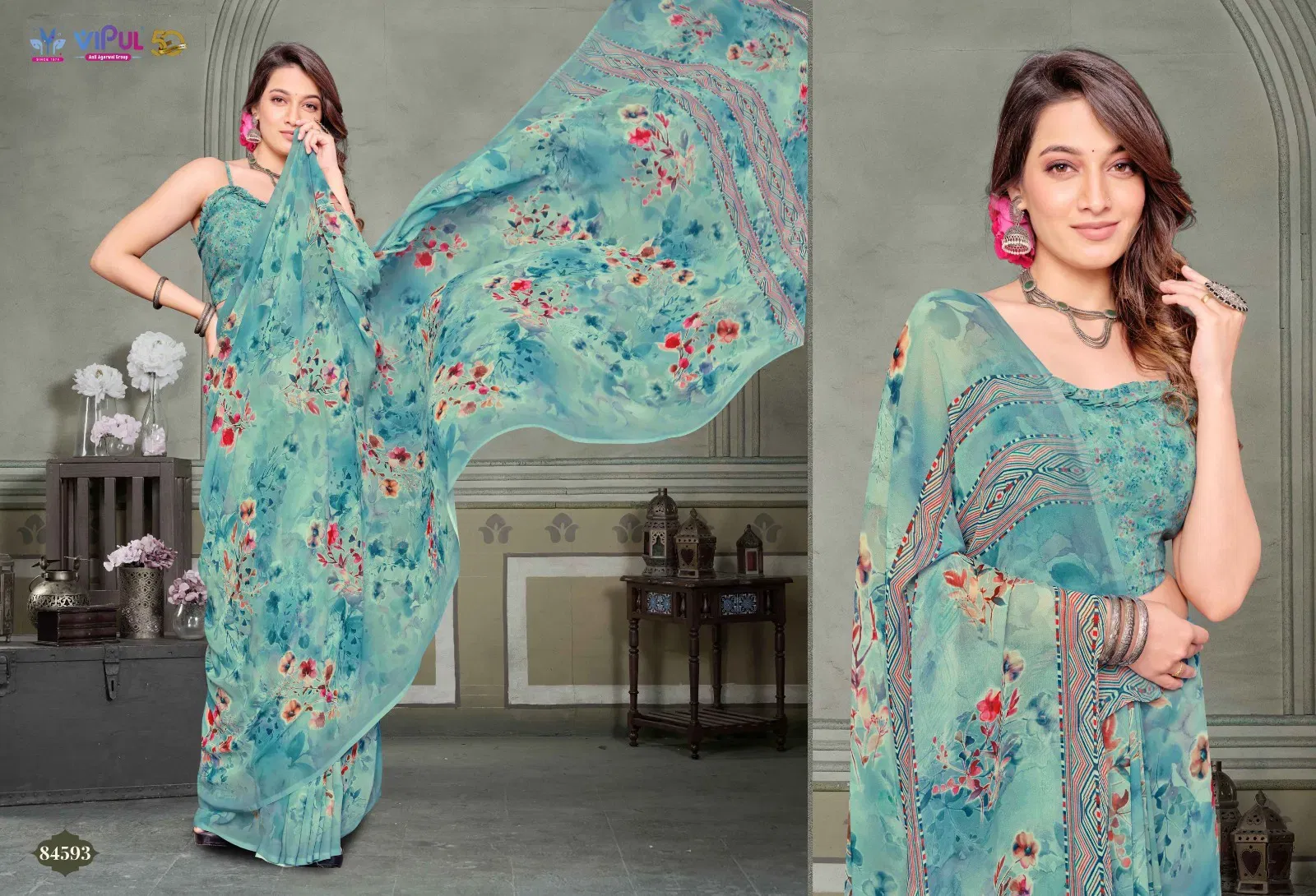 Stylish Vipul Riddhi Vol 10 Georgette Casual Wear Saree Collection Wholesale 2026